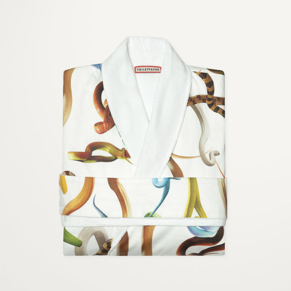 BATHROBE SUIT SNAKES WHITE