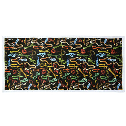 BEACH TOWEL DOUBLE SNAKES BLACK