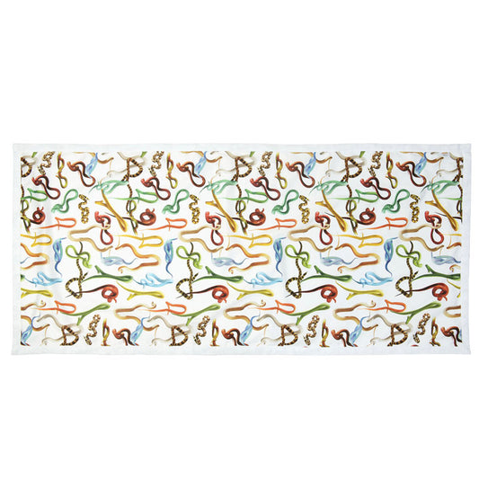 BEACH TOWEL DOUBLE SNAKES WHITE