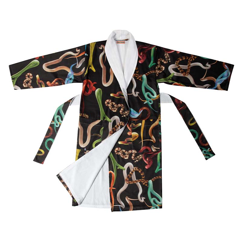 BATHROBE SUIT SNAKES BLACK