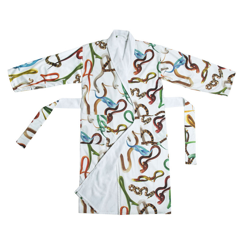 BATHROBE SUIT SNAKES WHITE