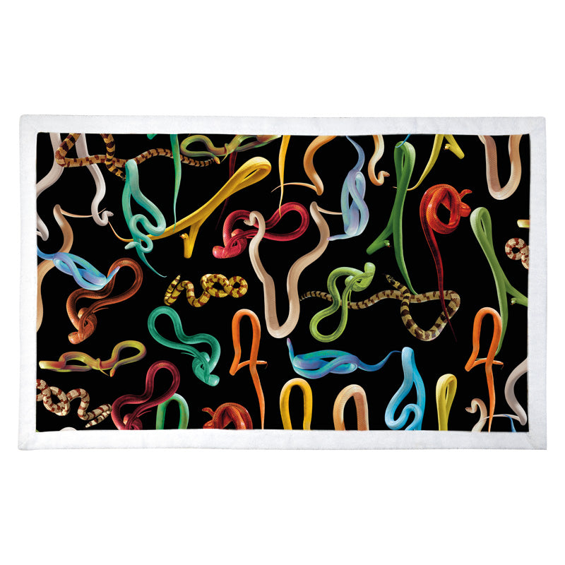 BEACH TOWEL DOUBLE SNAKES BLACK