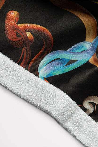 BEACH TOWEL DOUBLE SNAKES BLACK